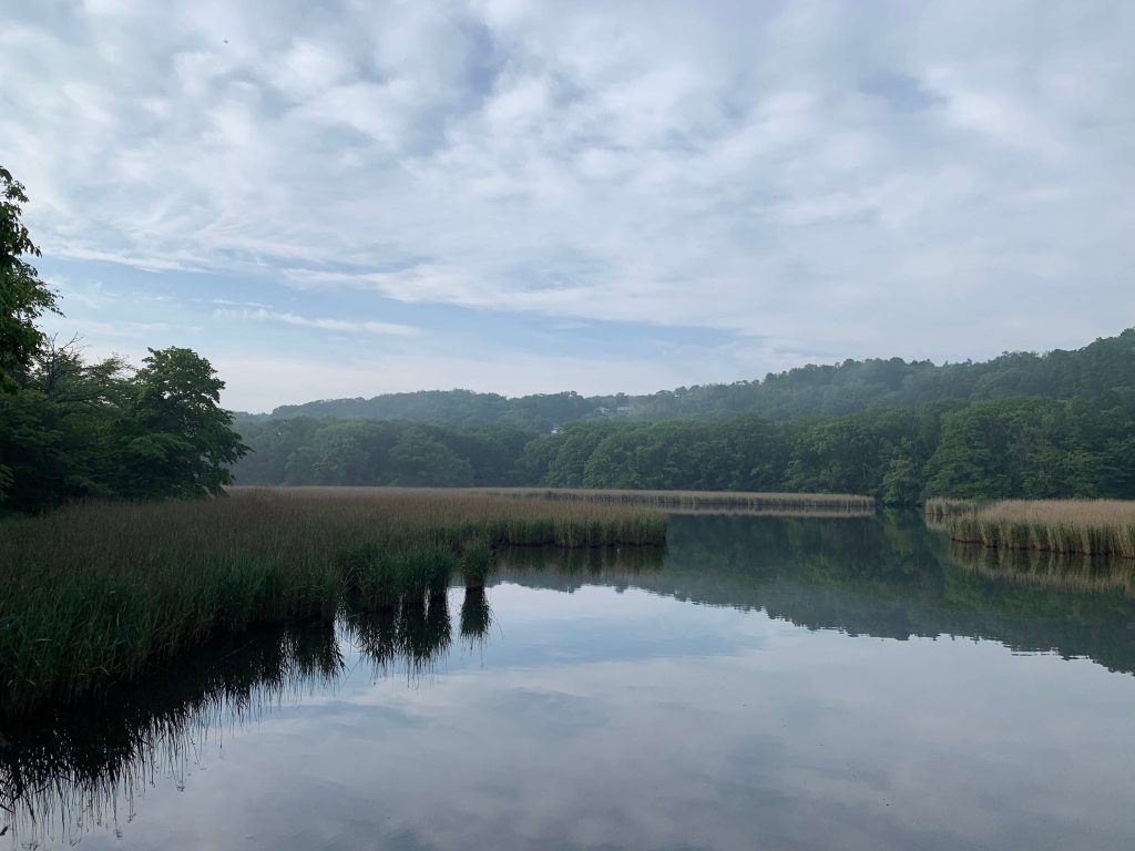 View of Lake Ippeki on a late spring morning