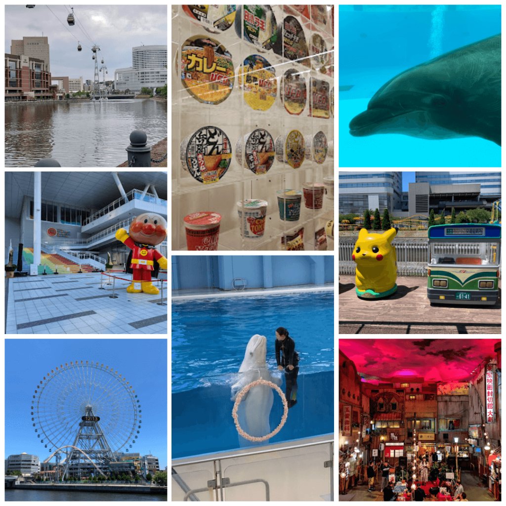 Photo Collage of Family Friendly Activities in Yokohama