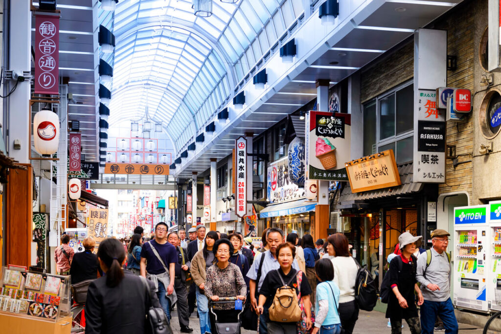 Kannon Dori Shopping Street in Asakusa