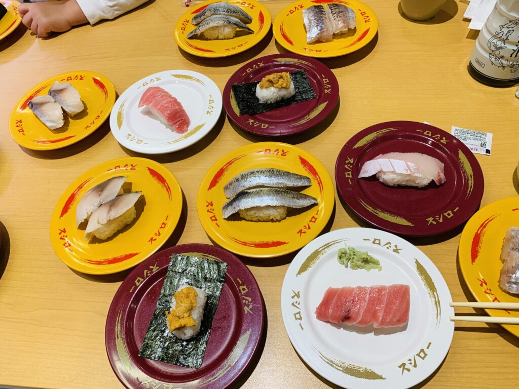 Lots of different types of sushi