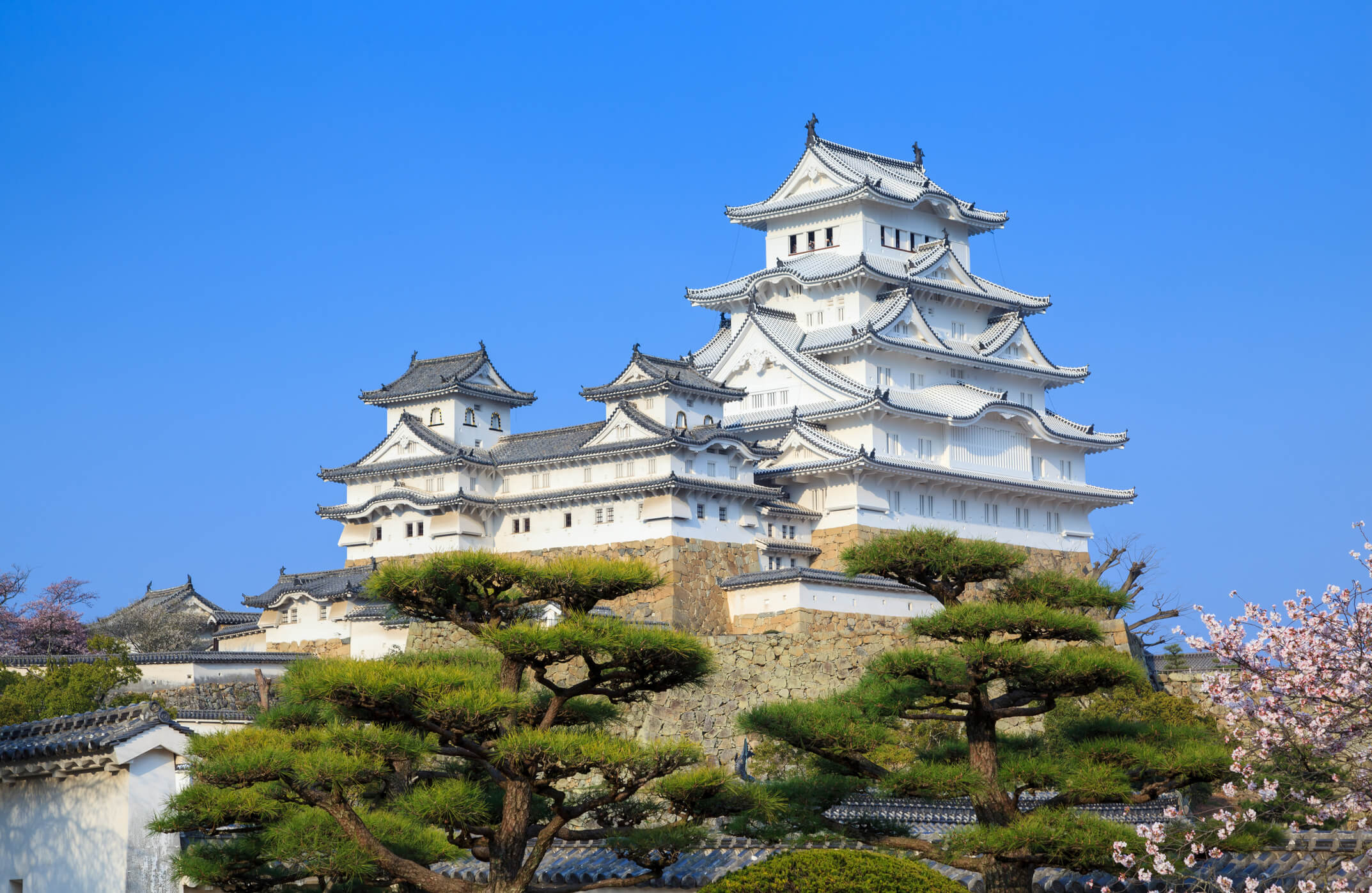 Himeji Castle, one of Japan's most famous samurai castles with white walls and multi-tiered architecture